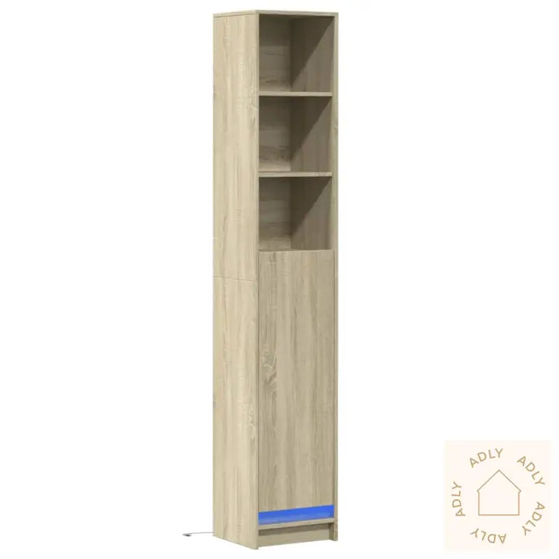 Skjenk Med Led Sonoma Eik 36X32,5X200 Cm Konstruert Tre