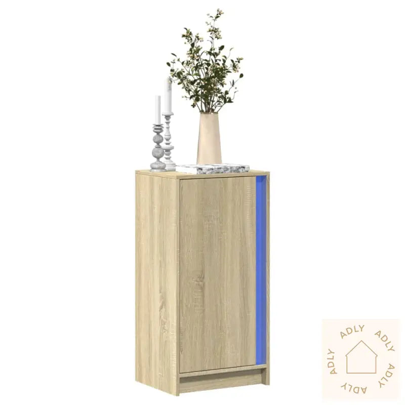 Skjenk Med Led Sonoma Eik 42,5X34X85 Cm Konstruert Tre