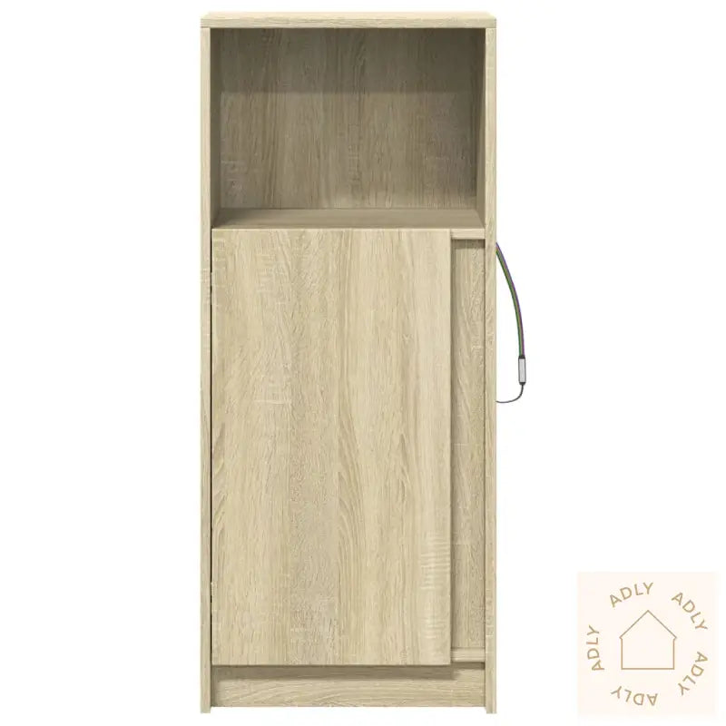 Skjenk Med Led Sonoma Eik 42,5X34X100 Cm Konstruert Tre