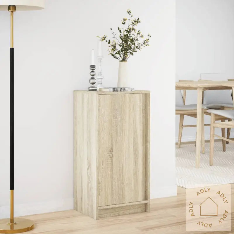 Skjenk Med Led Sonoma Eik 42,5X34X85 Cm Konstruert Tre