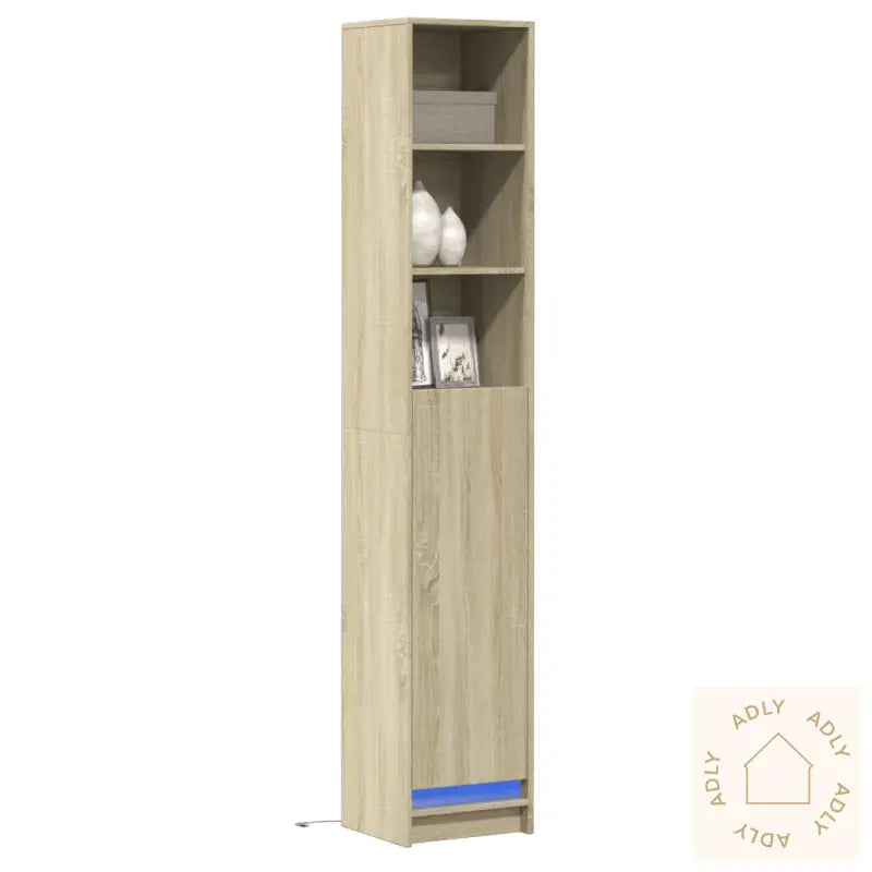 Skjenk Med Led Sonoma Eik 36X32,5X200 Cm Konstruert Tre