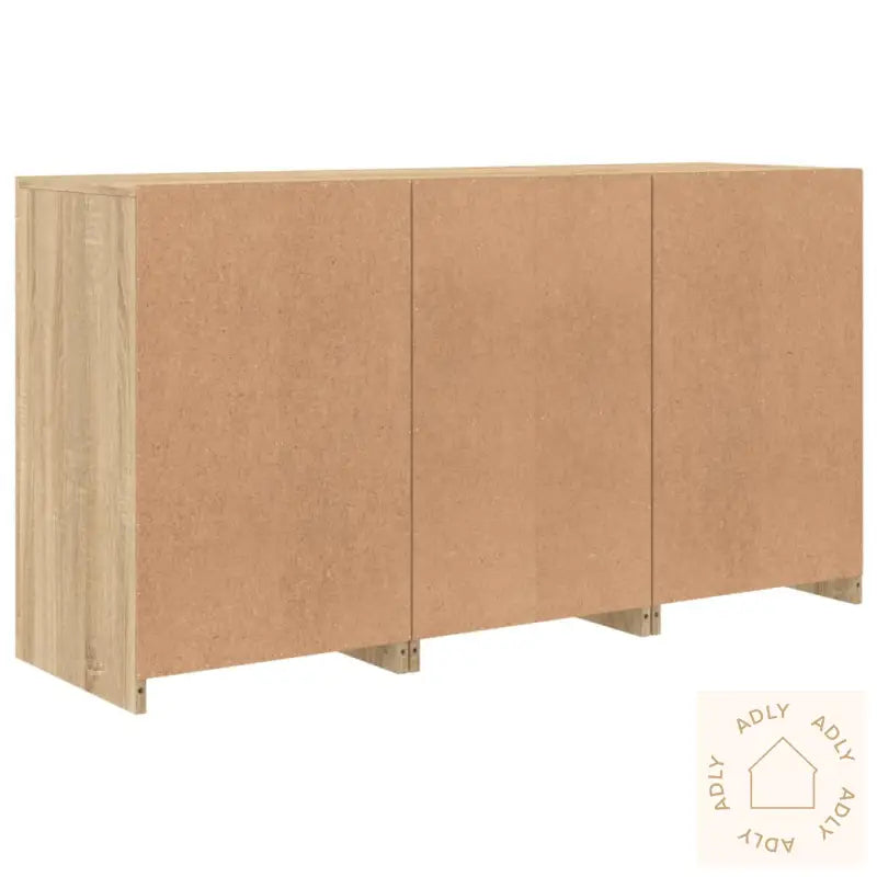 Skjenk Med Led-Lys Sonoma Eik 123X37X67 Cm