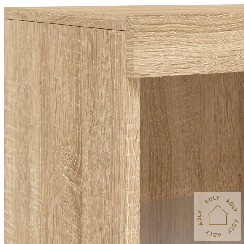 Skjenk Med Led-Lys Sonoma Eik 60,5X37X100 Cm