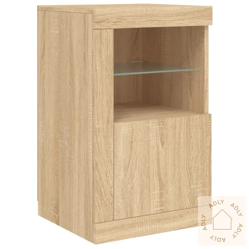 Skjenk Med Led-Lys Sonoma Eik 163X37X67 Cm