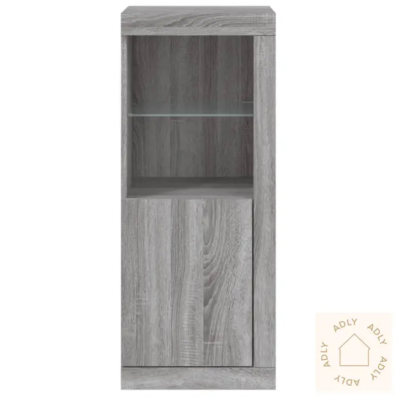 Skjenk Med Led-Lys Grå Sonoma 41X37X100 Cm