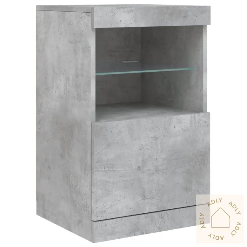 Skjenk Med Led-Lys Betonggrå 123X37X67 Cm