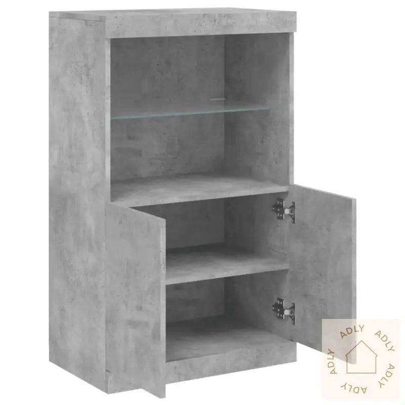 Skjenk Med Led-Lys Betonggrå 60,5X37X100 Cm