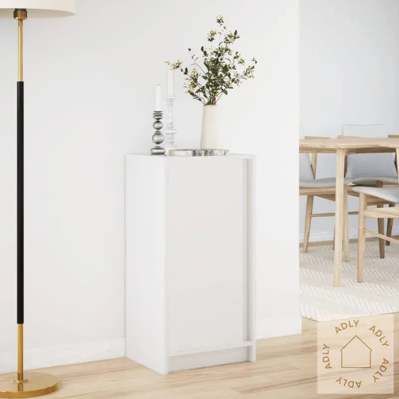 Skjenk Med Led Hvit 42,5X34X85 Cm Konstruert Tre