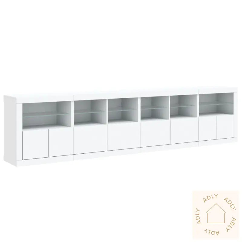 Skjenk Med Led-Lys Hvit 283X37X67 Cm