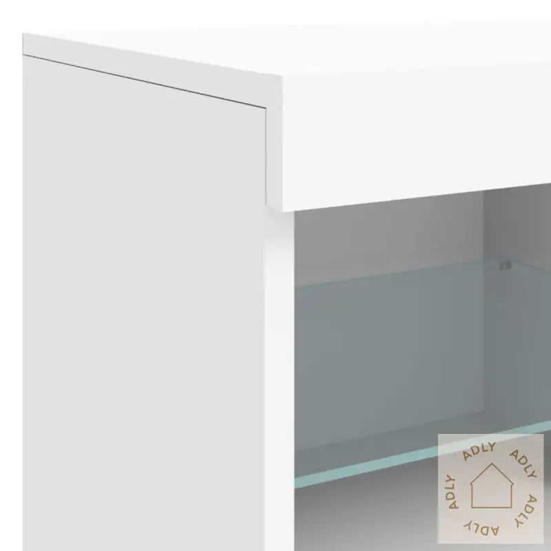 Skjenk Med Led-Lys Hvit 202X37X67 Cm