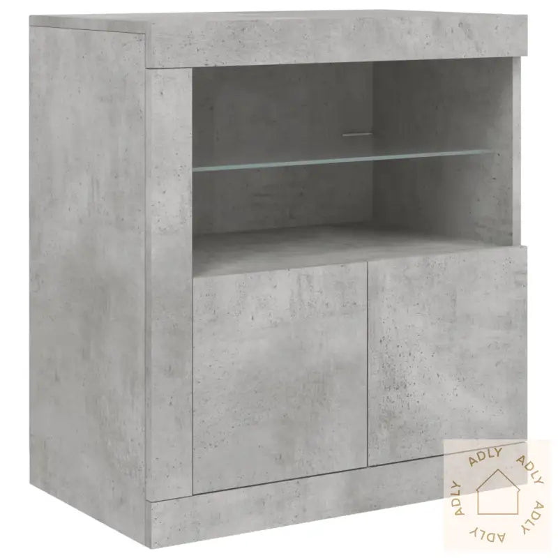 Skjenk Med Led-Lys Betonggrå 181,5X37X67 Cm