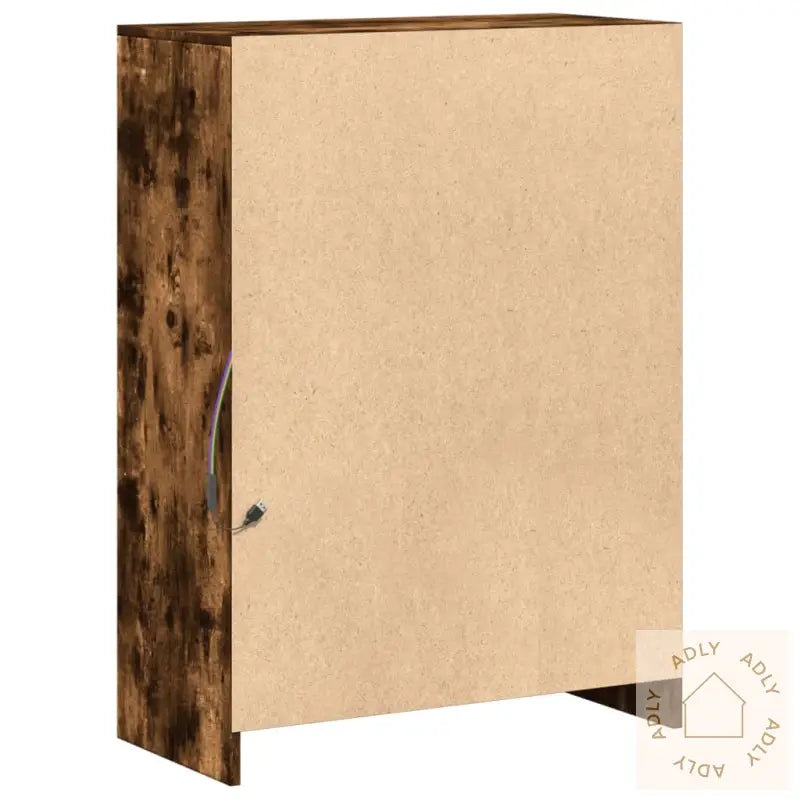 Skjenk Med Led Røkt Eik 72X34X100 Cm Konstruert Tre