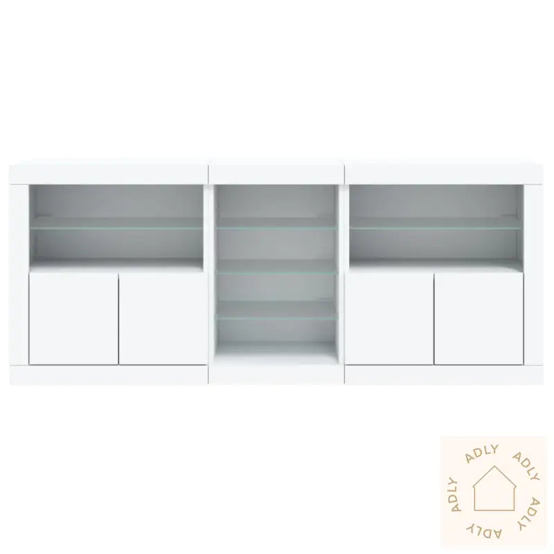 Skjenk Med Led-Lys Hvit 162X37X67 Cm