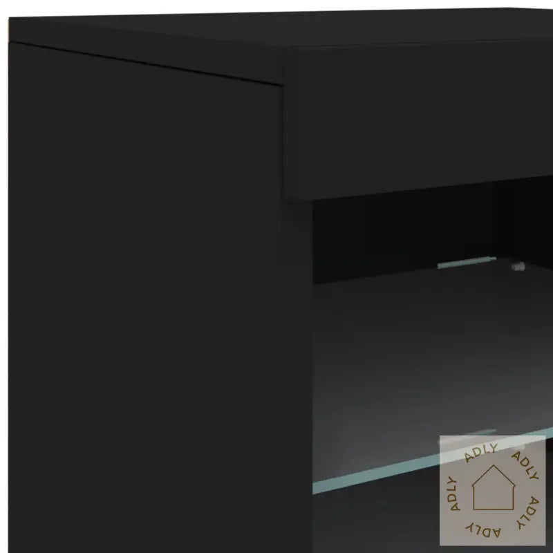 Skjenk Med Led-Lys Svart 123X37X67 Cm