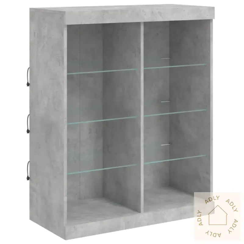 Skjenk Med Led-Lys Betonggrå 202X37X100 Cm