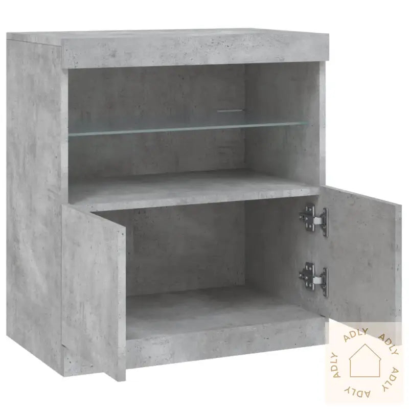 Skjenk Med Led-Lys Betonggrå 60X37X67 Cm