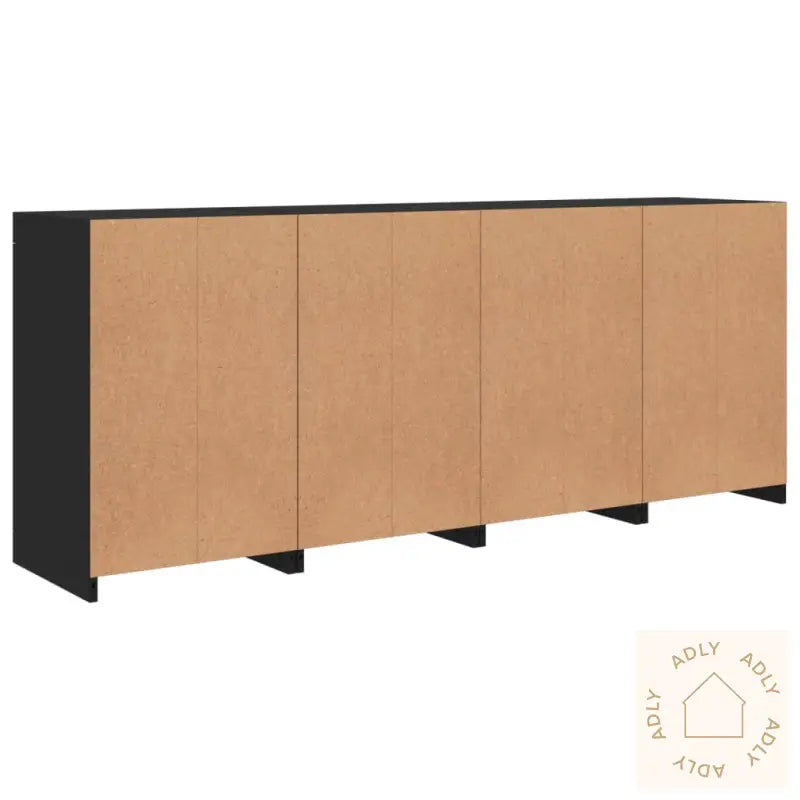 Skjenk Med Led-Lys Svart 164X37X67 Cm