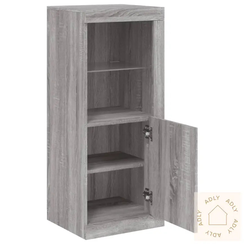 Skjenk Med Led-Lys Grå Sonoma 41X37X100 Cm