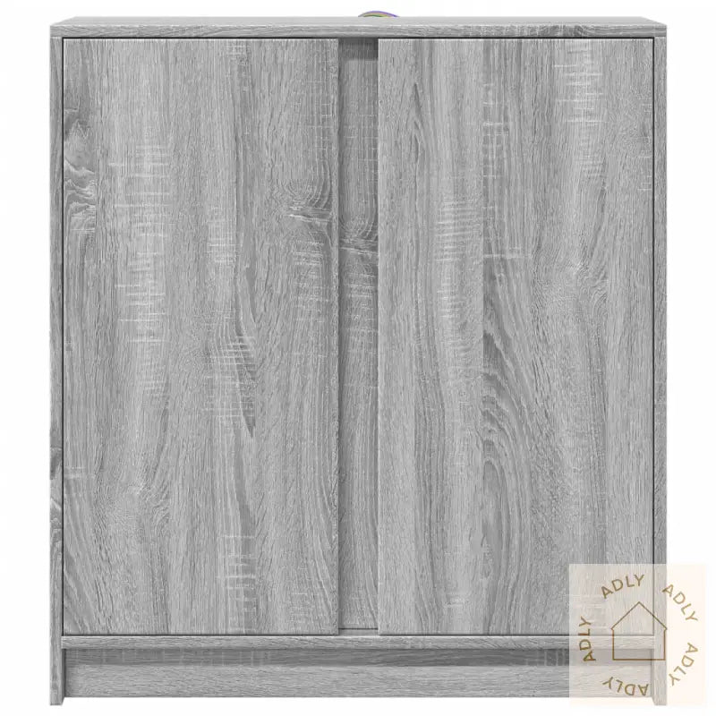 Skjenk Med Led Grå Sonoma 77X34X85 Cm Konstruert Tre