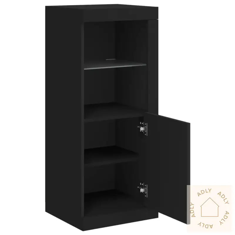 Skjenk Med Led-Lys Svart 41X37X100 Cm