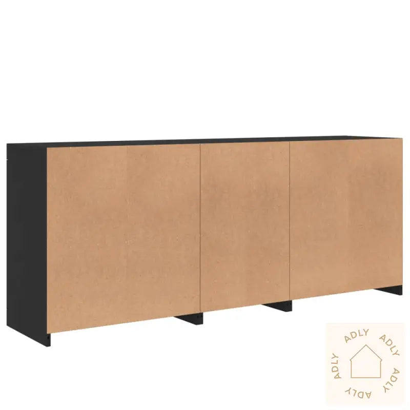 Skjenk Med Led-Lys Svart 162X37X67 Cm
