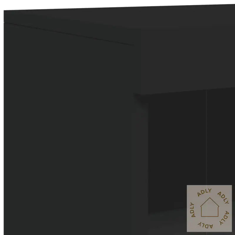 Skjenk Med Led-Lys Svart 181,5X37X100 Cm