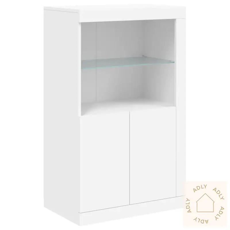 Skjenk Med Led-Lys Hvit 202X37X100 Cm