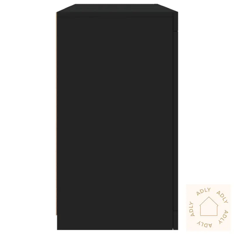 Skjenk Med Led-Lys Svart 123X37X67 Cm