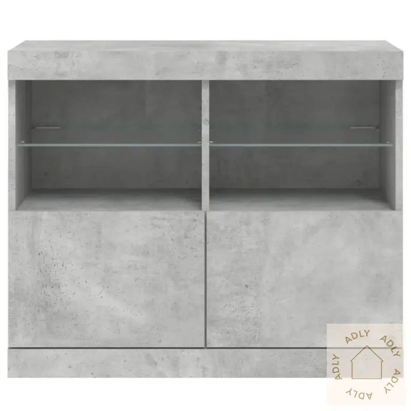 Skjenk Med Led-Lys Betonggrå 81X37X67 Cm