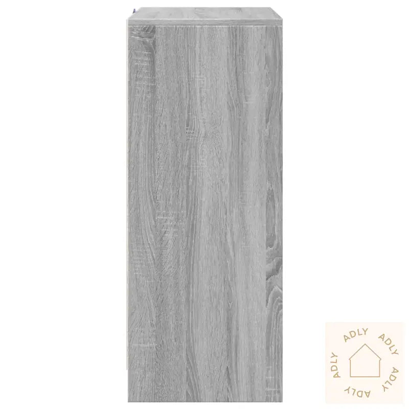 Skjenk Med Led Grå Sonoma 77X34X85 Cm Konstruert Tre