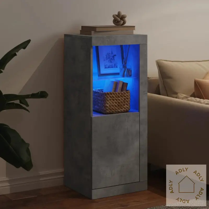 Skjenk Med Led-Lys Betonggrå 41X37X100 Cm