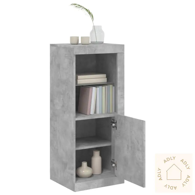 Skjenk Med Led-Lys Betonggrå 41X37X100 Cm