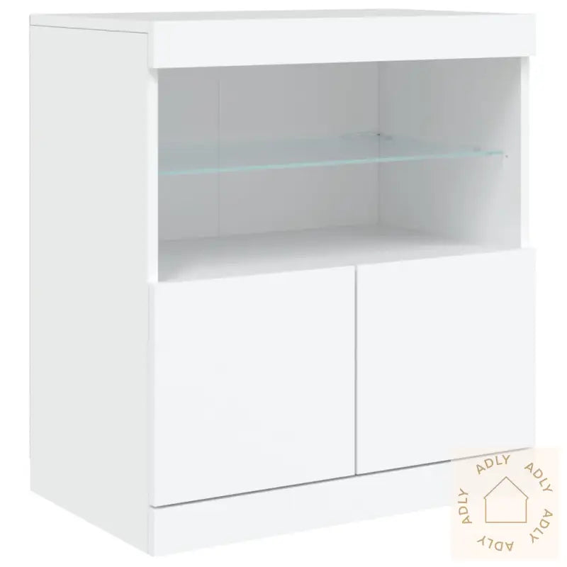 Skjenk Med Led-Lys Hvit 283X37X67 Cm