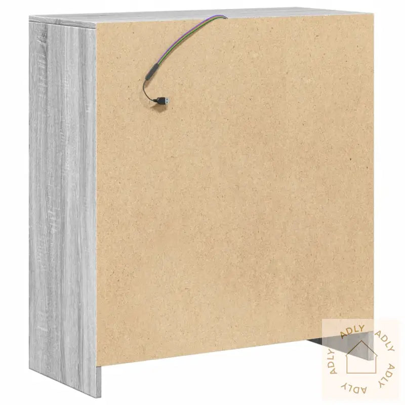 Skjenk Med Led Grå Sonoma 77X34X85 Cm Konstruert Tre