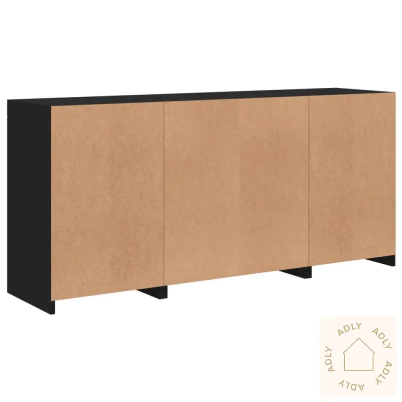 Skjenk Med Led-Lys Svart 142,5X37X67 Cm