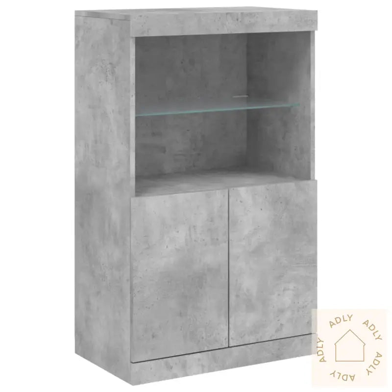 Skjenk Med Led-Lys Betonggrå 60,5X37X100 Cm