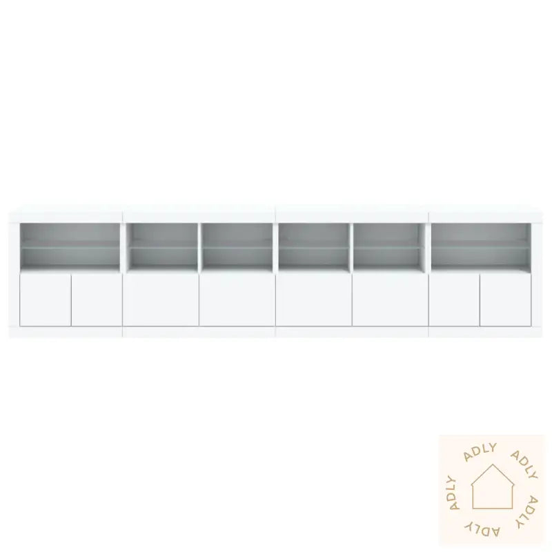 Skjenk Med Led-Lys Hvit 283X37X67 Cm