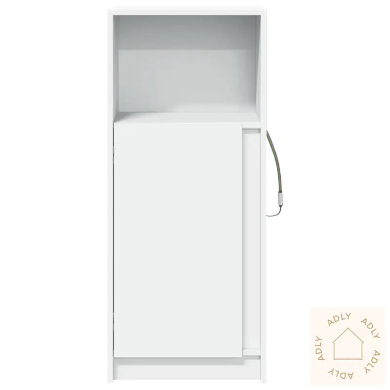 Skjenk Med Led Hvit 42,5X34X100 Cm Konstruert Tre