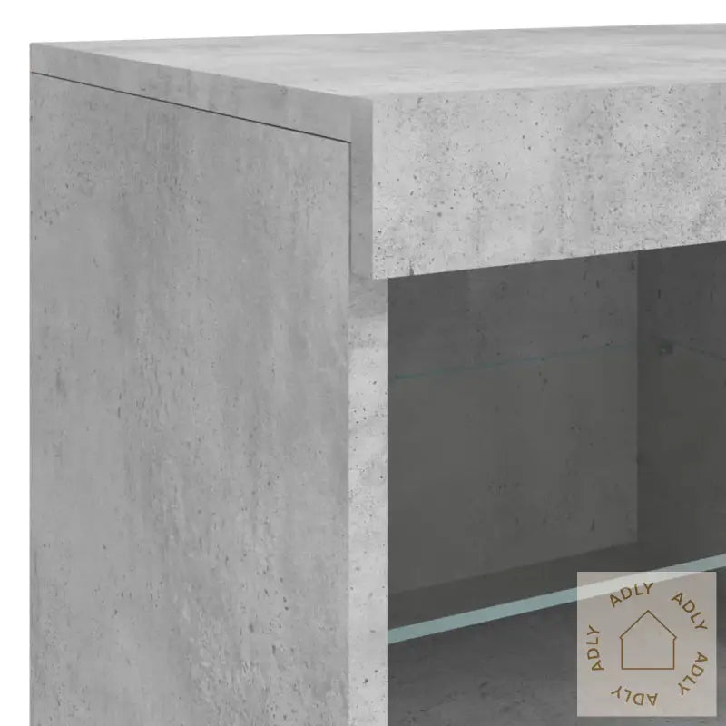 Skjenk Med Led-Lys Betonggrå 81X37X67 Cm