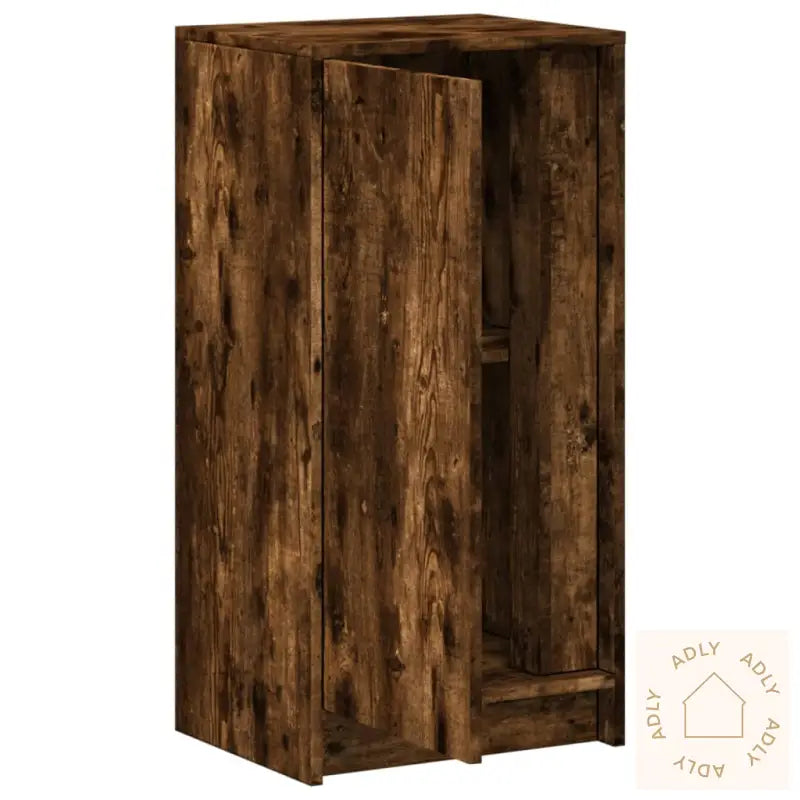 Skjenk Med Led Røkt Eik 42,5X34X85 Cm Konstruert Tre