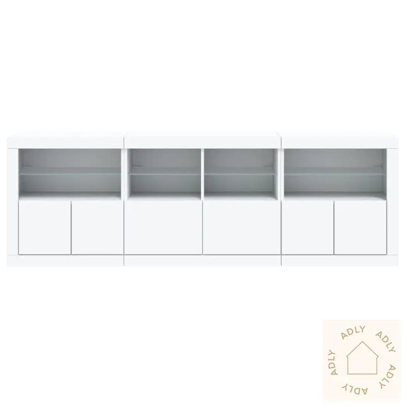 Skjenk Med Led-Lys Hvit 202X37X67 Cm