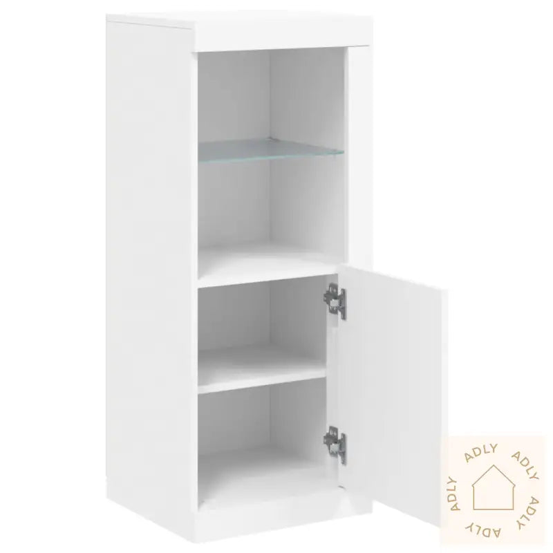 Skjenk Med Led-Lys Hvit 41X37X100 Cm