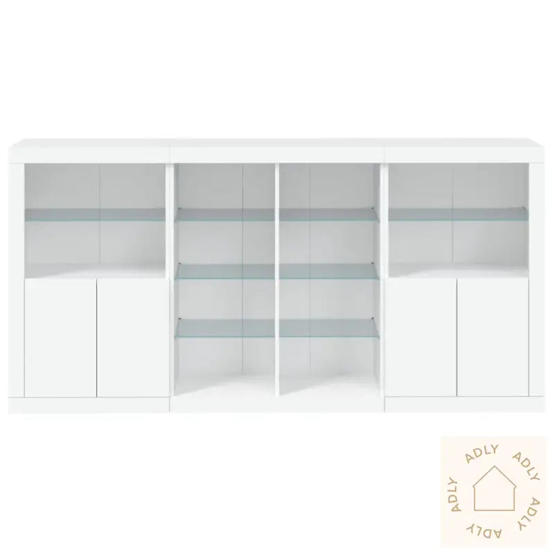 Skjenk Med Led-Lys Hvit 202X37X100 Cm