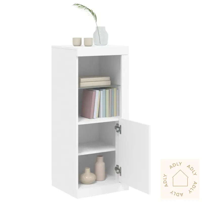 Skjenk Med Led-Lys Hvit 41X37X100 Cm