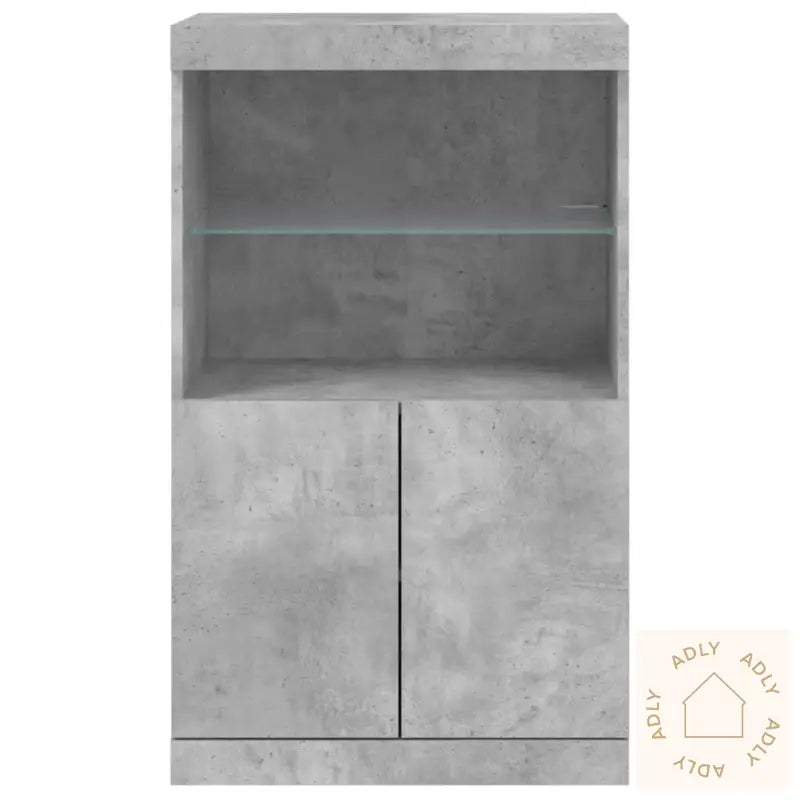 Skjenk Med Led-Lys Betonggrå 60,5X37X100 Cm