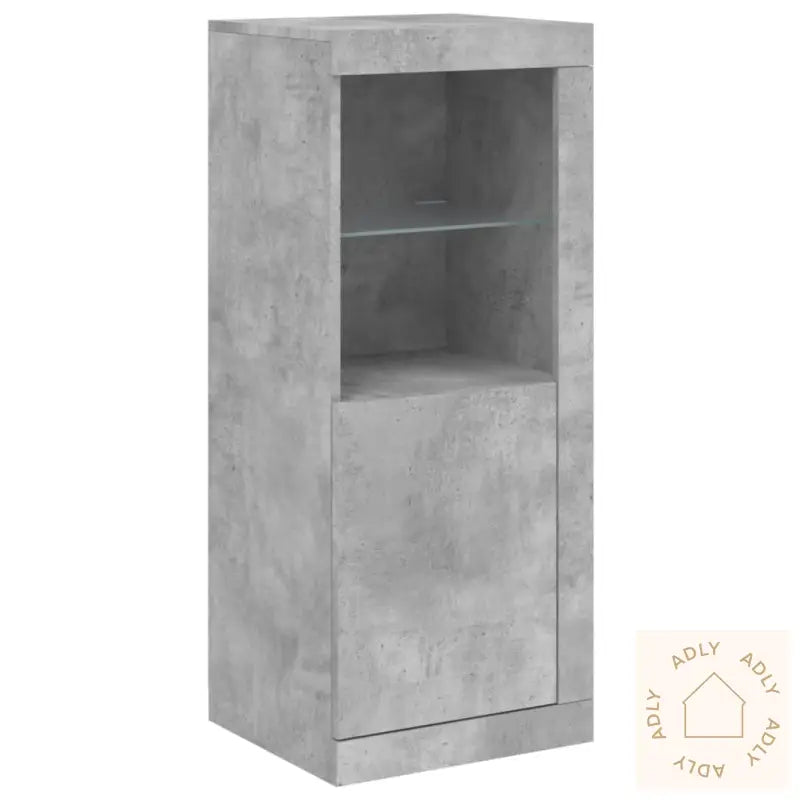 Skjenk Med Led-Lys Betonggrå 41X37X100 Cm