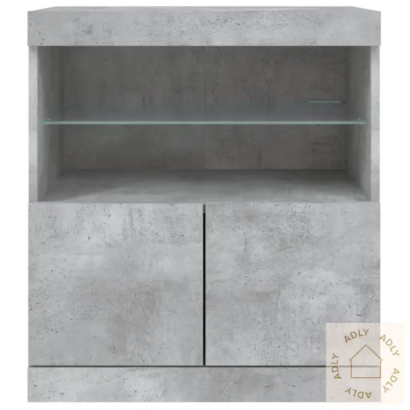 Skjenk Med Led-Lys Betonggrå 60X37X67 Cm