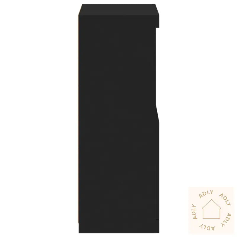 Skjenk Med Led-Lys Svart 41X37X100 Cm