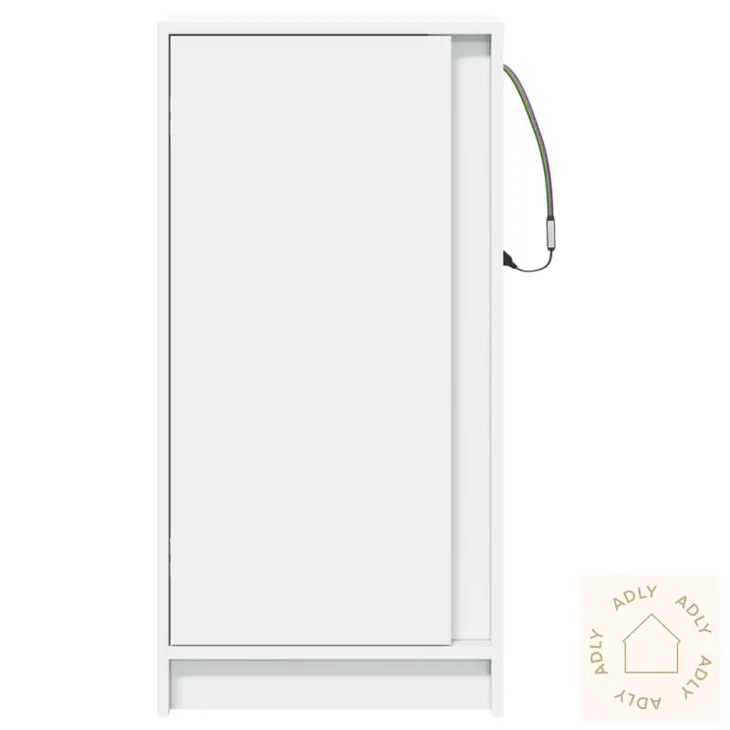 Skjenk Med Led Hvit 42,5X34X85 Cm Konstruert Tre