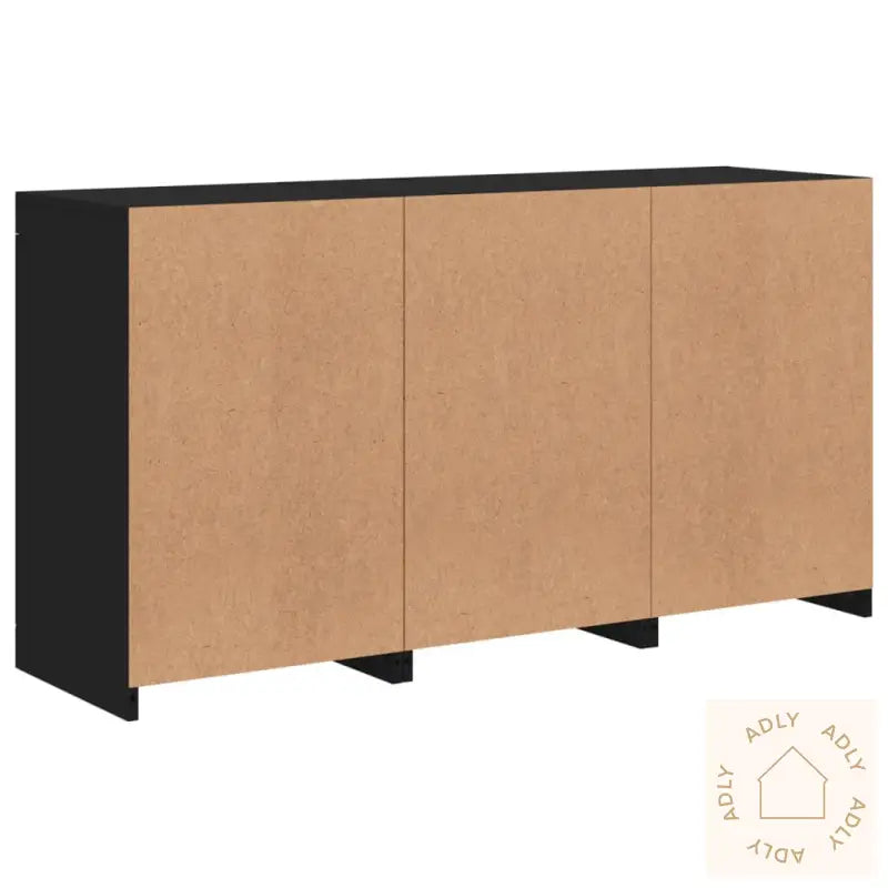 Skjenk Med Led-Lys Svart 123X37X67 Cm